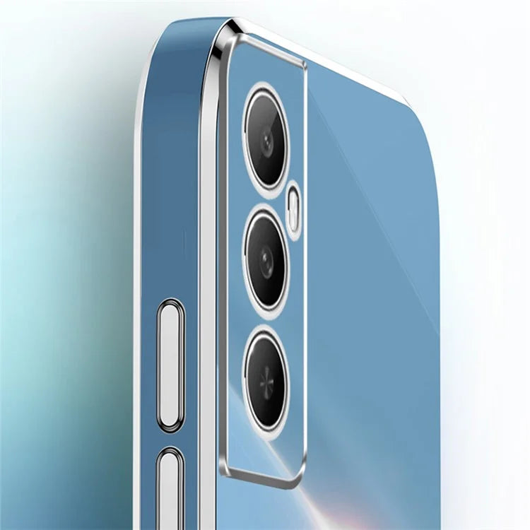 XINLI For Realme C65 4G Case Ring Holder Kickstand Electroplating TPU Phone Cover