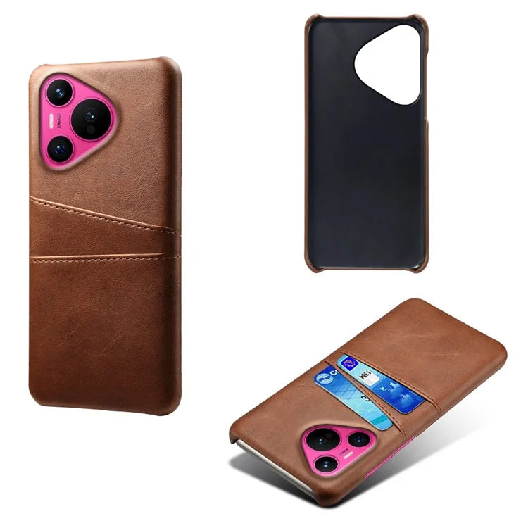 For Huawei Pura 70 Slim Case Card Slots PU+PC Phone Cover