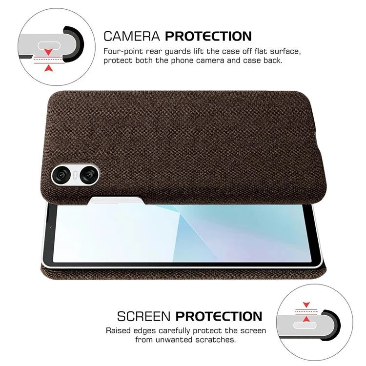 For Sony Xperia 10 VI Case Anti-Scratch Cloth+PC Phone Cover