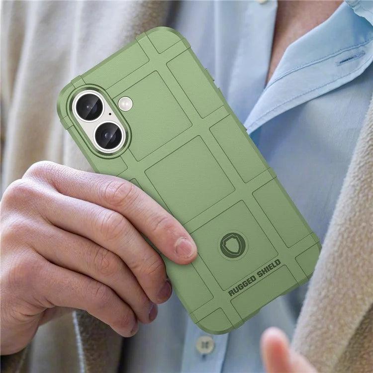 For iPhone 16 Case Square Grid Texture Soft TPU Protective Phone Cover