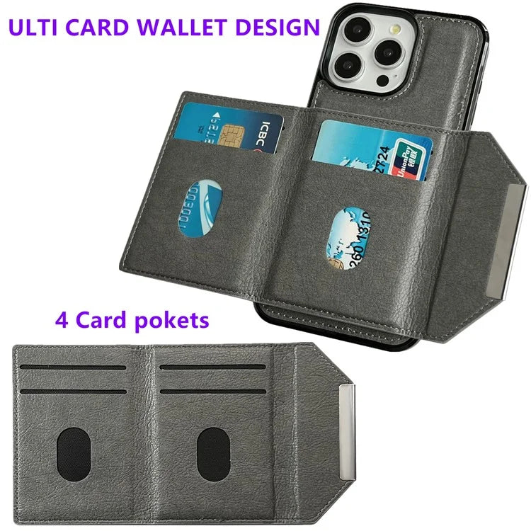 For iPhone 14 Pro Case Leather+TPU Phone Card Bag Detachable 2-in-1