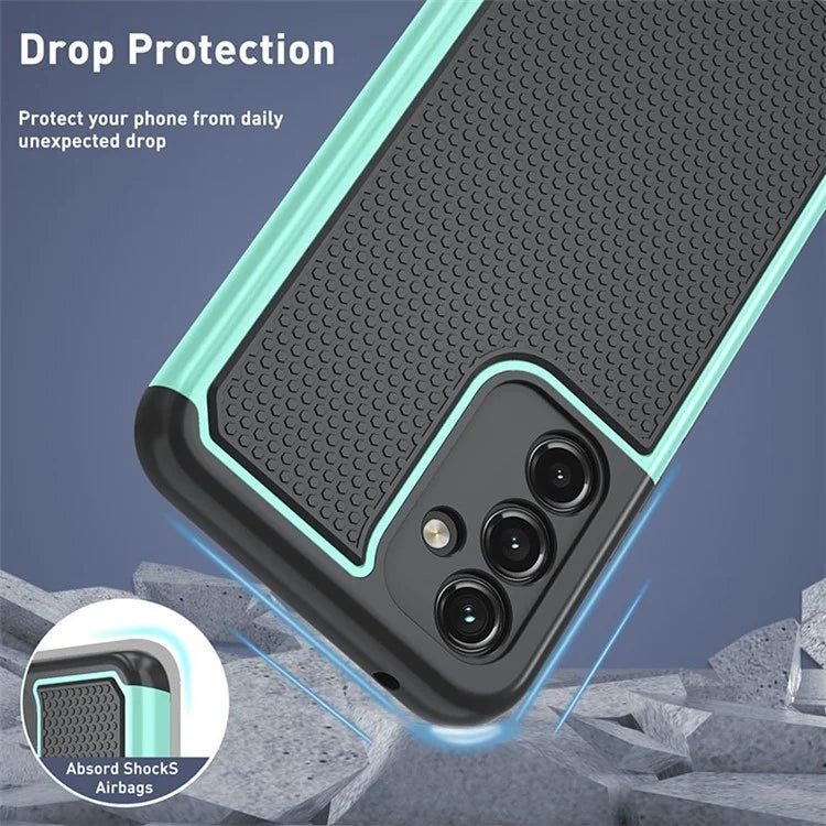 For Samsung Galaxy A54 5G Case Football Texture PC+TPU Drop-proof Phone Cover+Purple
