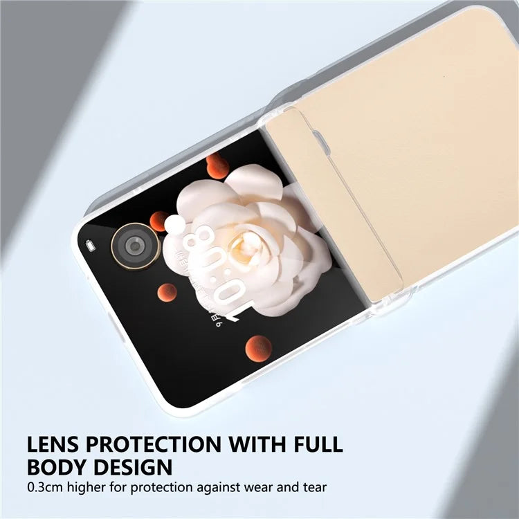 For Honor Magic V Flip 5G Case Hinge Protection Leather+PC Phone Cover Matte Edge