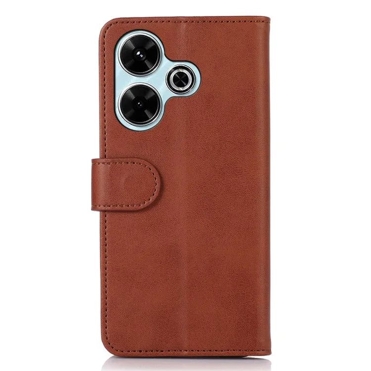 For Xiaomi Redmi 13 4G Case Cowhide Texture Leather Phone Cover with Stand 3 Card Holder