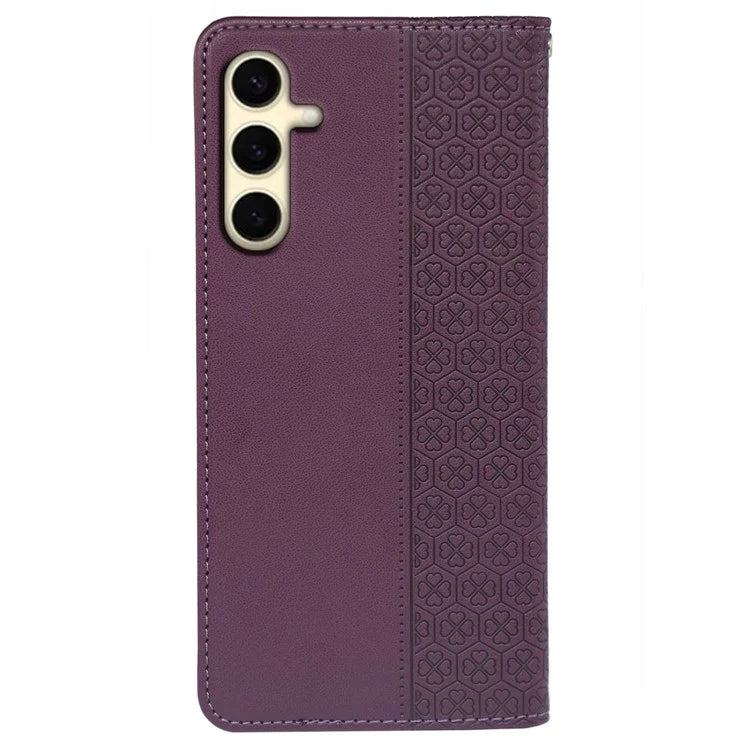 For Samsung Galaxy A05s 4G Case Four-Leaf Clover Leather Phone Cover Flip Stand / Card Slot