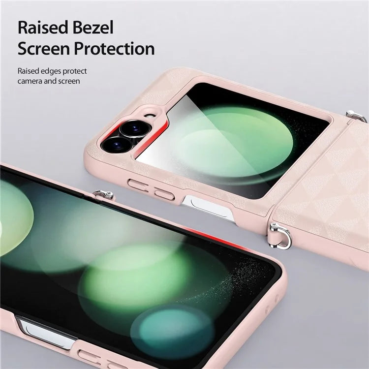 DUX DUCIS Fitt Series for Samsung Galaxy Z Flip6 5G Case Rhombus Leather+TPU Phone Cover