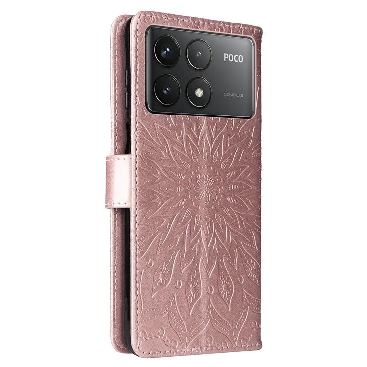 KT Imprinting Flower Series-1 For Xiaomi Redmi K70 5G / K70 Pro 5G / Poco F6 Pro 5G Case Wallet Leather Phone Cover