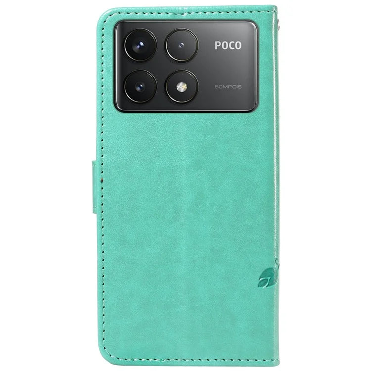 For Xiaomi Poco F6 Pro 5G / Redmi K70 5G / K70 Pro 5G Case PU Leather Butterfly Flower Phone Cover