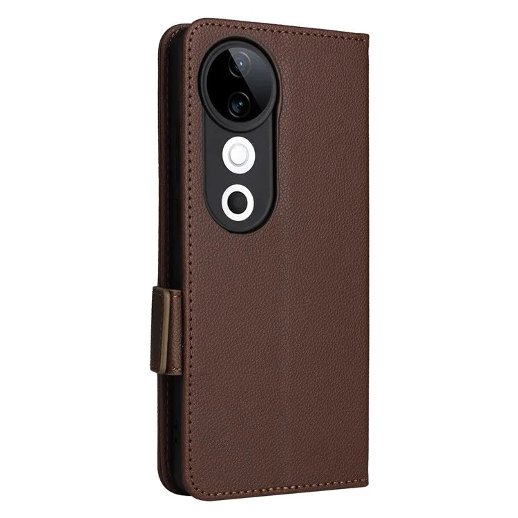 For vivo S19 5G Case with Strap Leather Phone Cover Litchi Texture Horizontal Flip