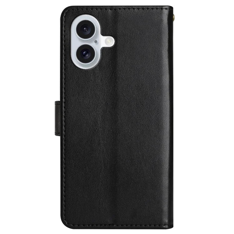 For iPhone 16 Plus Case Wallet PU Leather Butterfly Floral Phone Cover with Strap
