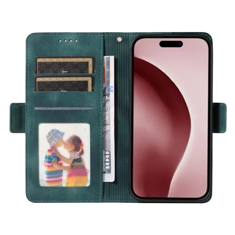 For iPhone 16 Pro Case Rhombus Starry Leather Wallet Flip Phone Cover