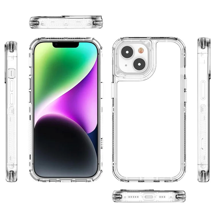 For iPhone 14 Plus / 15 Plus Case Acrylic+TPU Anti-drop Clear Phone Cover