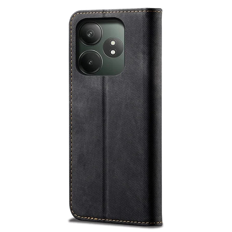 For Realme GT Neo6 SE 5G / GT Neo6 5G / GT 6T 5G / GT 6 5G Case Jeans Cloth Texture Wallet Flip Leather Phone Cover