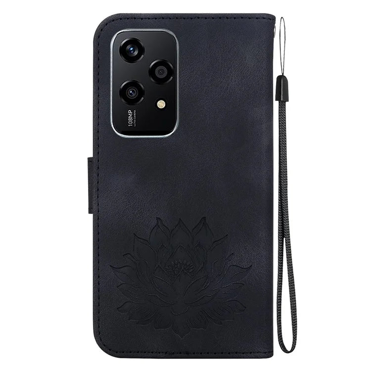 For Honor 200 Lite Case Lotus Imprint Leather Wallet Phone Cover