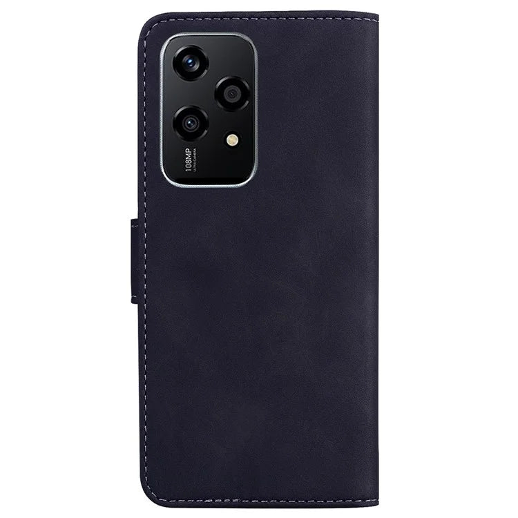 For Honor 200 Lite Phone Case Solid Color Leather Mobile Phone Cover with Stand