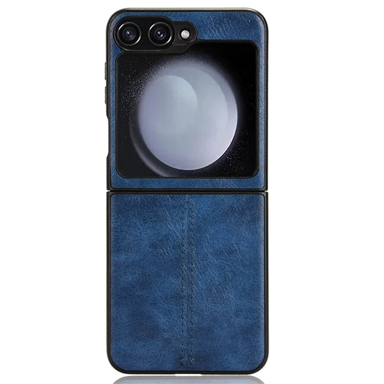 For Samsung Galaxy Z Flip6 5G Case Stitching Lines Cowhide Texture Leather Back Phone Cover