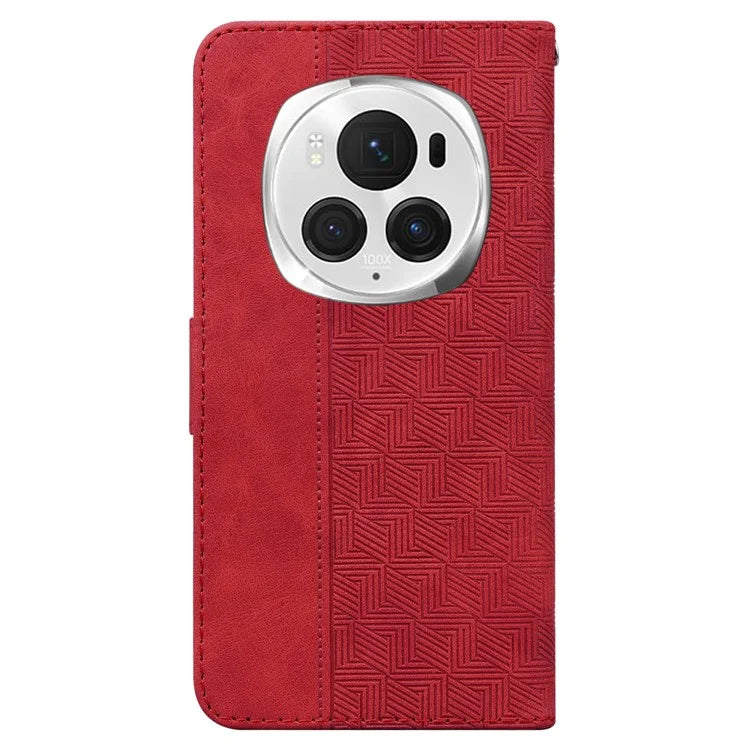 For Honor Magic6 Pro 5G Case Wallet PU Leather Geometry Phone Cover
