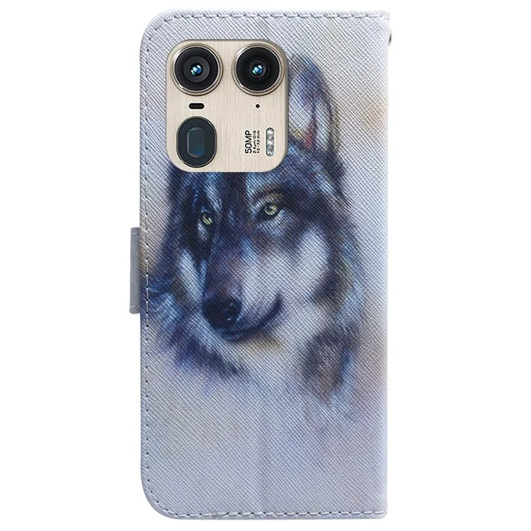 PU Leather Phone Case for Motorola Moto X50 Ultra 5G / Edge 50 Ultra Wallet Phone Stand Cover with Pattern Printing
