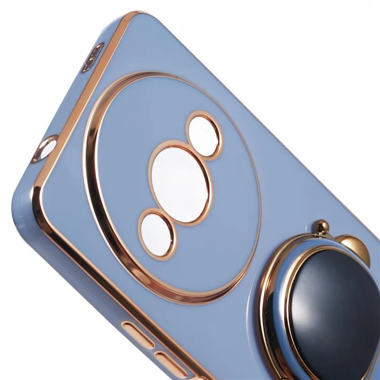 For Xiaomi Redmi A3 4G / Poco C61 4G Electroplating Case Astronaut Kickstand Design TPU Phone Cover