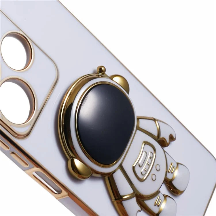 For Xiaomi Redmi 13 5G / 13 4G / Note 13R 5G Case Electroplated TPU Phone Cover Cute Astronaut Kickstand