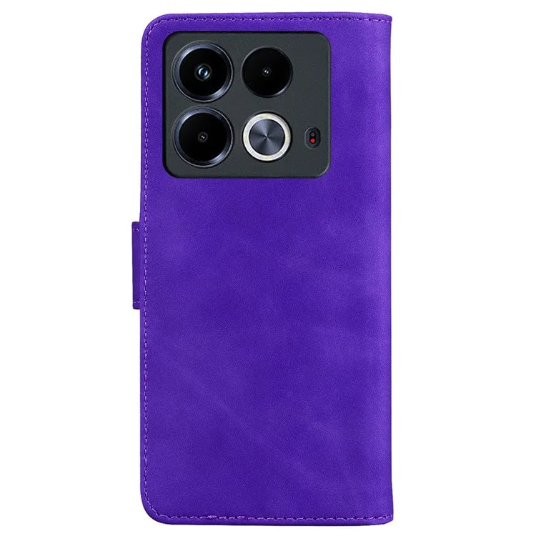 For Infinix Note 40 Phone Case Solid Color Leather Cover with Wallet