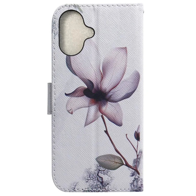 For iPhone 16 Plus Wallet Case Pattern Print Leather Phone Cover