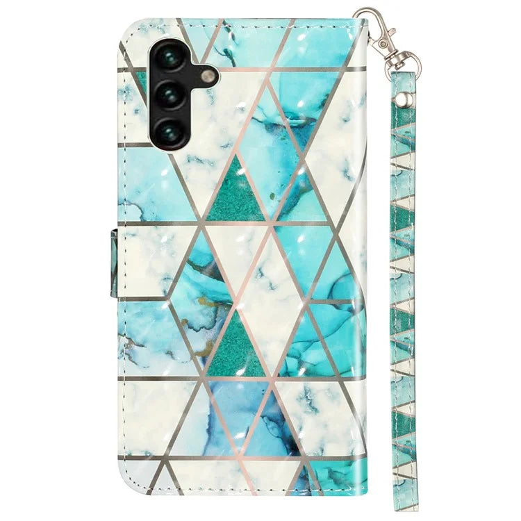For Samsung Galaxy S24 FE Case 3D Pattern Leather Wallet Flip Phone Cover with Strap