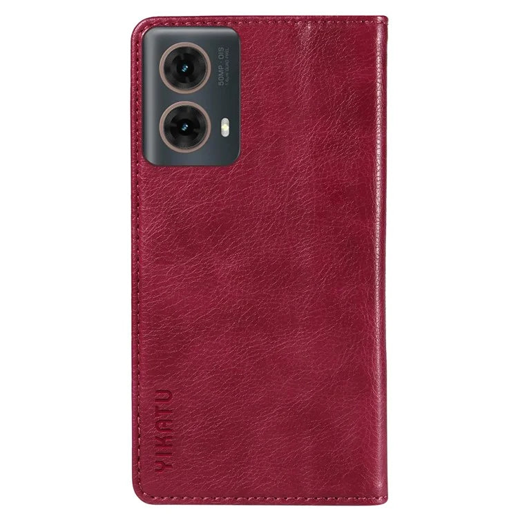YIKATU YK-006 For Motorola Moto G85 5G / S50 Neo 5G Wallet Case Litchi Texture Leather Phone Cover