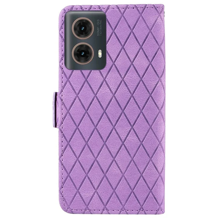 For Motorola Moto G85 5G / S50 Neo 5G Case Rhombus Leather Phone Cover with Wallet Stand