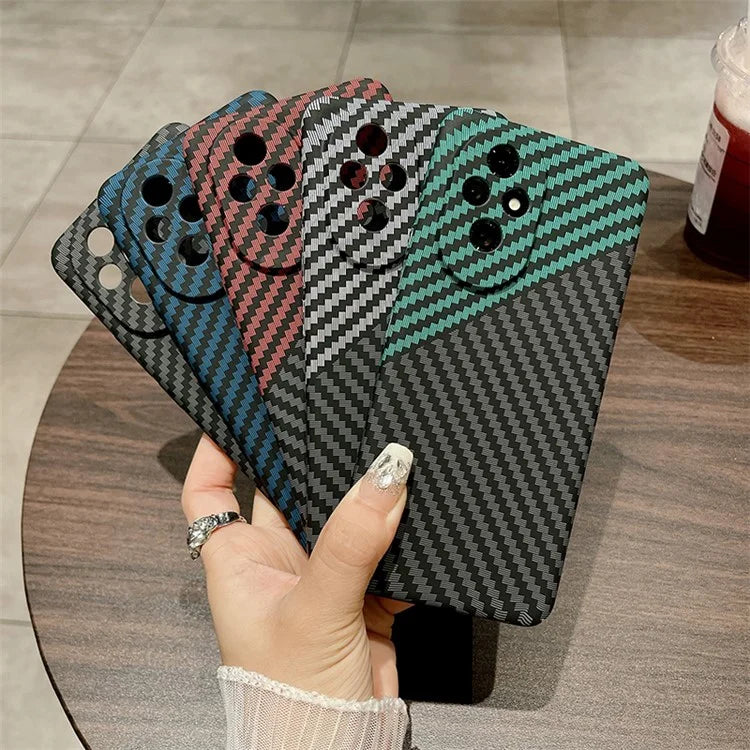 For Honor 200 5G Case Carbon Fiber Texture Drop-Proof Hard PC Phone Cover