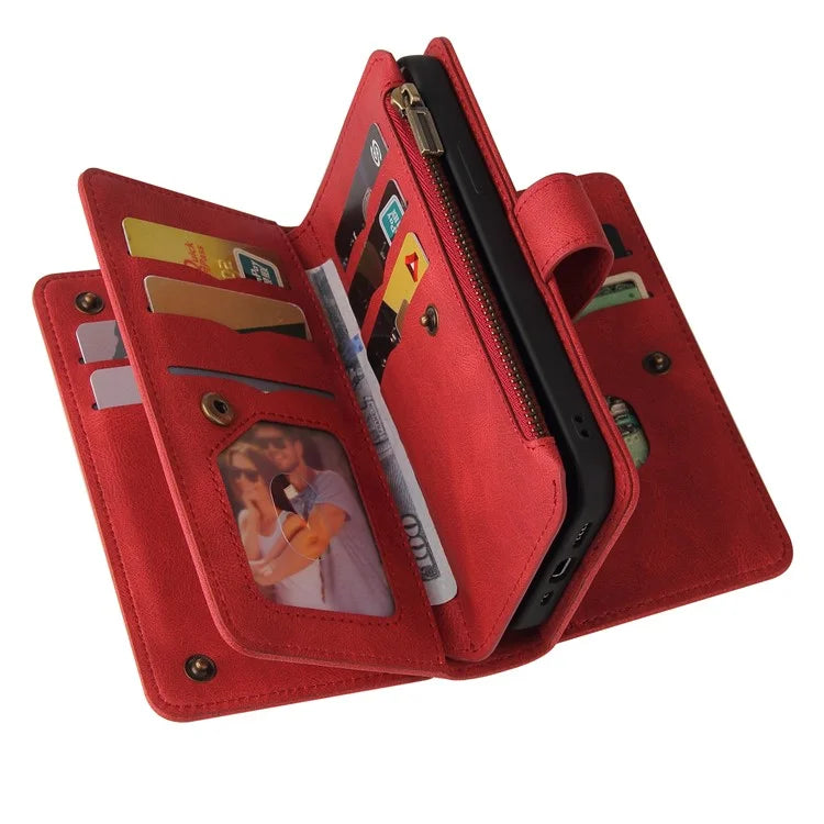 KT Multi-Functional Series-2 For iPhone 16 Case Skin-Touch Drop-Proof Leather Wallet Phone Cover