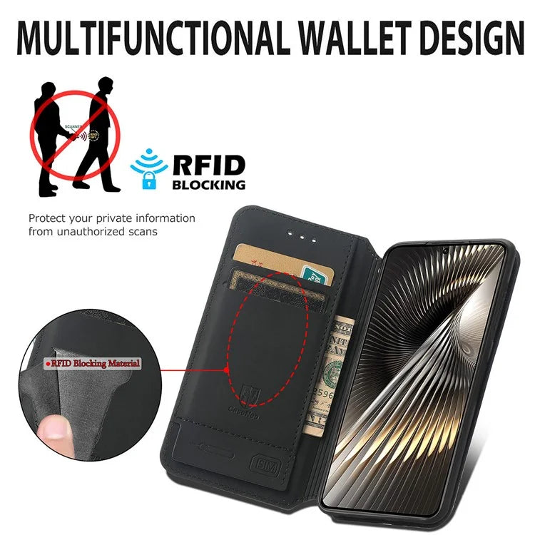 CASENEO 001 Series for Xiaomi Redmi Turbo 3 5G / Poco F6 5G Case Wallet Leather Phone Cover RFID Blocking