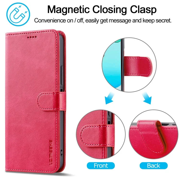 LC.IMEEKE For Xiaomi Redmi 13 5G / 13 4G Case Wallet Calf Texture Leather Phone Cover
