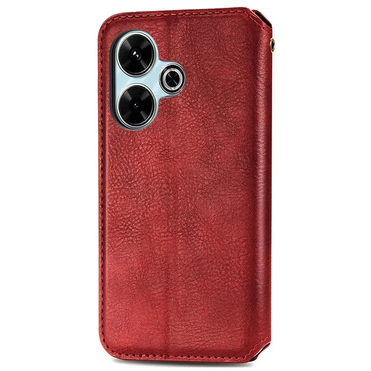 For Xiaomi Redmi 13 5G / 13 4G Case Rhombus Pattern Imprinted Leather Phone Cover Wallet Stand Card Slots