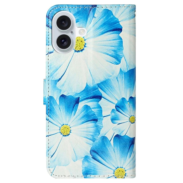 For iPhone 16 Case Pattern Stand Leather Phone Cover Card Slots Design