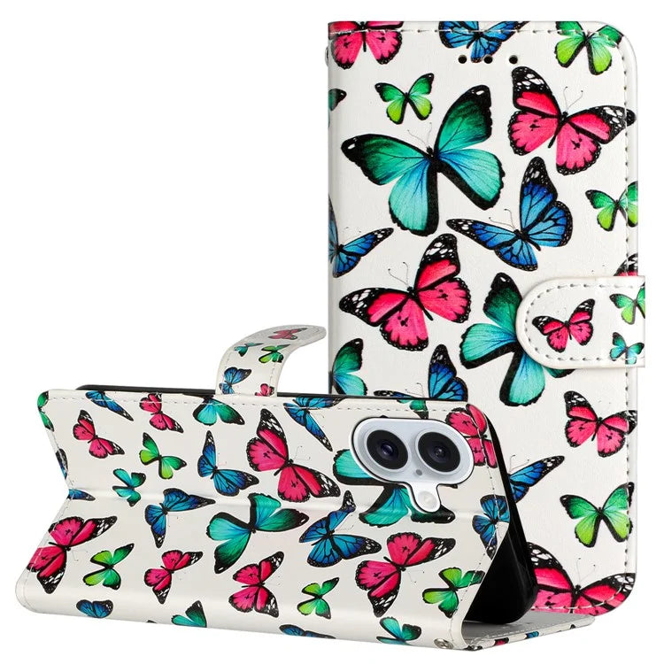 For iPhone 16 Wallet Case Pattern Print Design Flip Leather Phone Cover