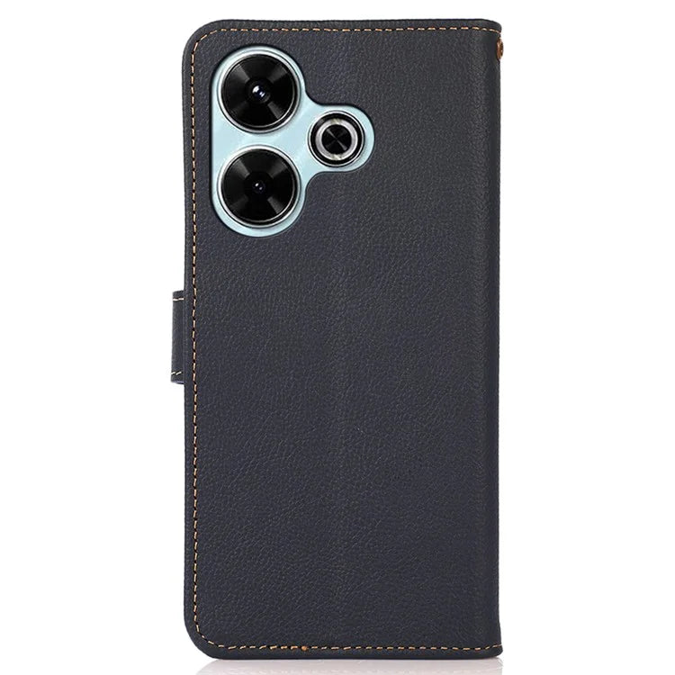 KHAZNEH For Xiaomi Redmi 13 5G / 13 4G Case Genuine Cow Leather Wallet Phone Cover