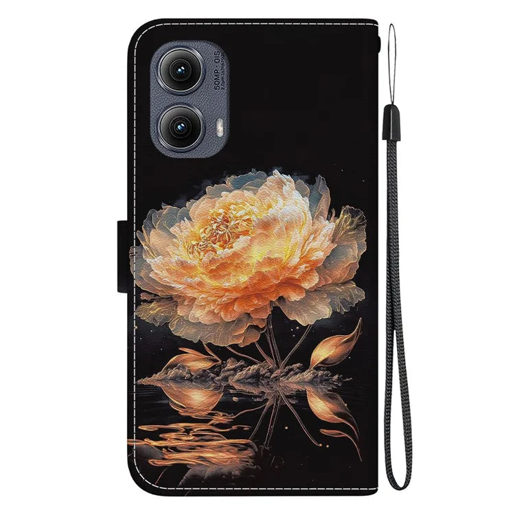 For Motorola Edge (2024) 5G Wallet Case Pattern Print Leather Phone Cover
