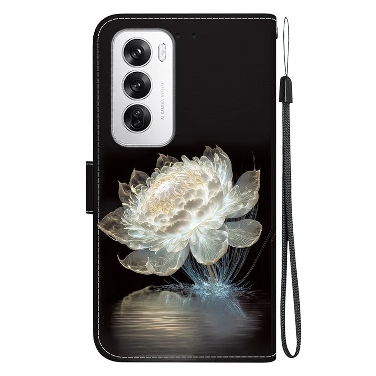 For Oppo Reno12 5G (Global) Case Leather Wallet Phone Cover Pattern Printing