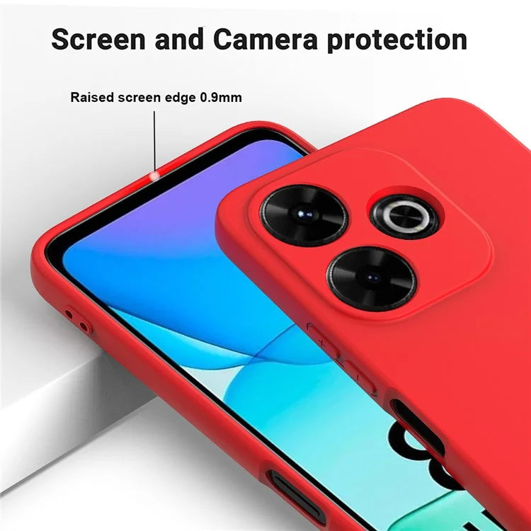 For Xiaomi Redmi 13 5G / 13 4G / Note 13R 5G / Poco M6 4G Case Liquid Silicone Phone Cover with Wrist Strap