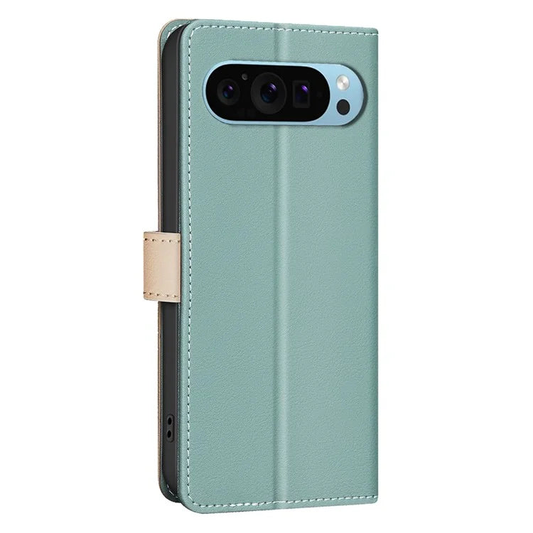 BINFEN COLOR BF33 For Google Pixel 9 Case Color Splicing Leather Cover with RFID Blocking