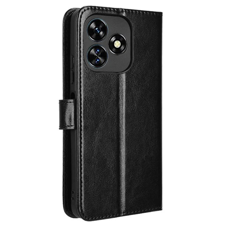 For Oukitel C51 Leather Phone Case Wallet Crazy Horse Texture