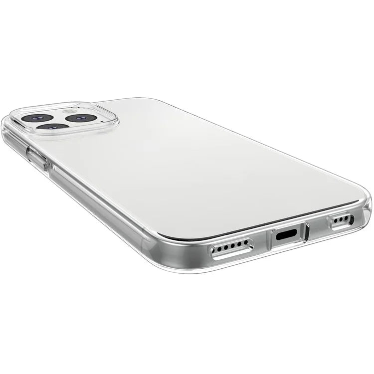 For iPhone 16 Pro Clear TPU Anti-scratch Phone Case + Tempered Glass Lens Film + 2.5D Arc Edge Screen Protector