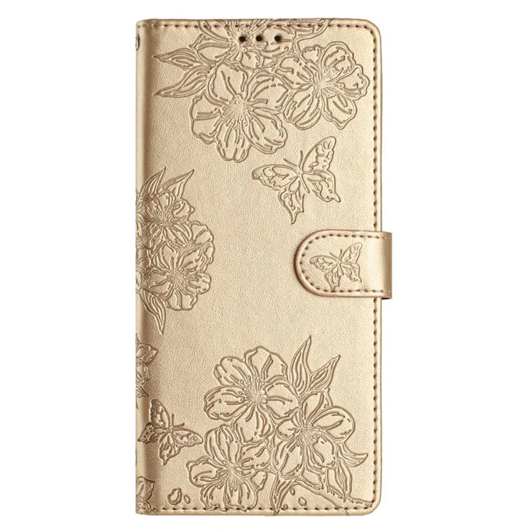 For Xiaomi Redmi Note 13 Pro+ 5G Case Butterfly Flower Imprint Leather Protection Phone Cover