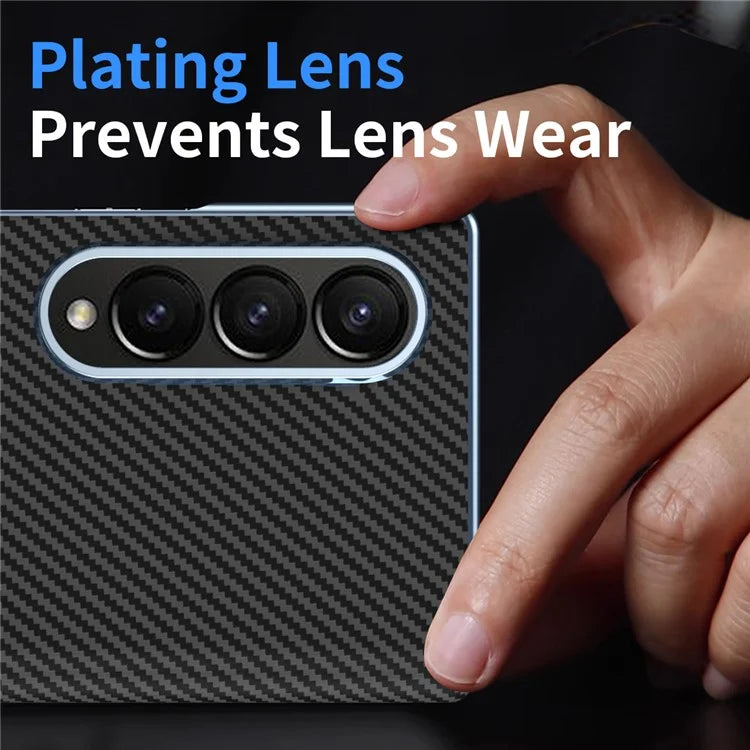 For Samsung Galaxy Z Fold4 5G Case Carbon Fiber Texture Leather Hard PC Phone Cover