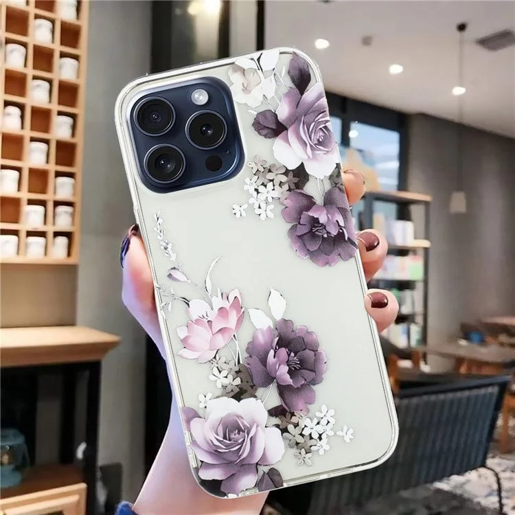 For iPhone 16 Pro Case Pattern Printing Anti-Scratch Slim TPU Phone Cover
