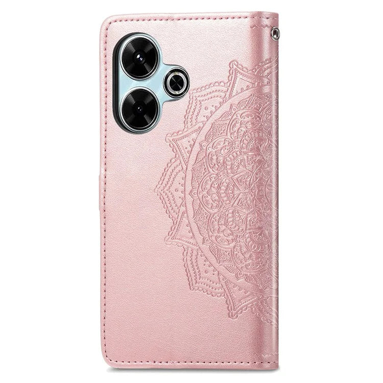 For Xiaomi Redmi 13 5G / 13 4G Case Leather Phone Cover Mandala Embossed Design