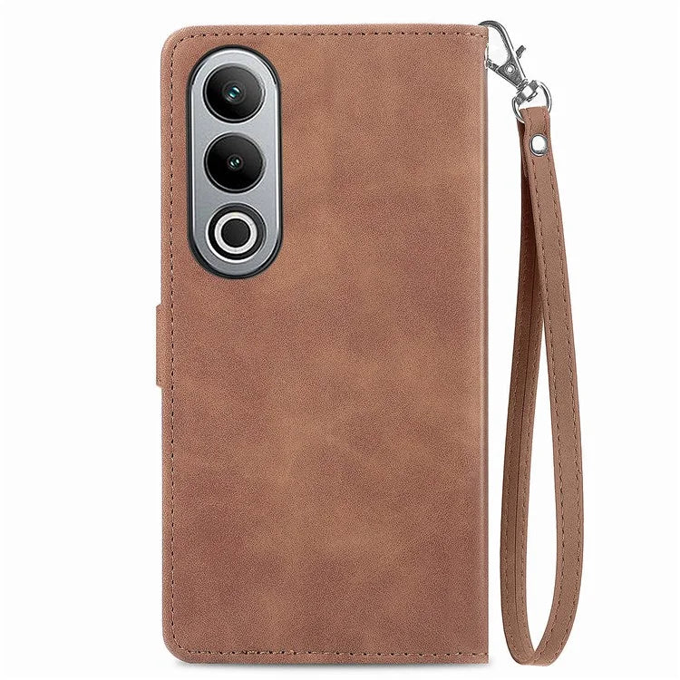 For OnePlus Nord CE4 5G Wallet Case Zipper Folio Leather Phone Cover Imprinted Floral