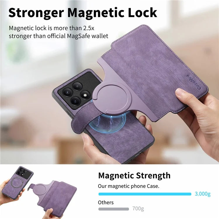 CASENEO MW-03 For Xiaomi Redmi K70 Pro 5G / K70 5G / Poco F6 Pro 5G Case Detachable Wallet Leather+TPU Phone Cover