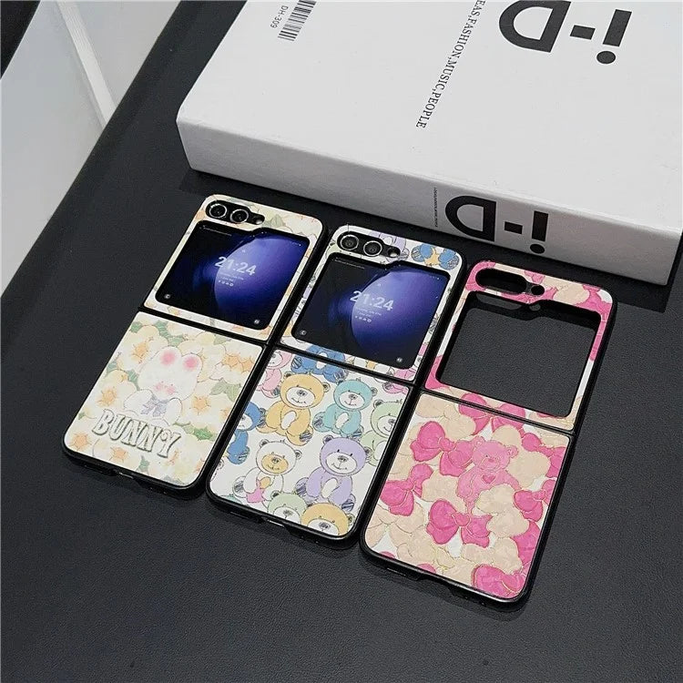 For Samsung Galaxy Z Flip6 5G Case Leather + PC Protective Phone Cover Lacquered Pattern
